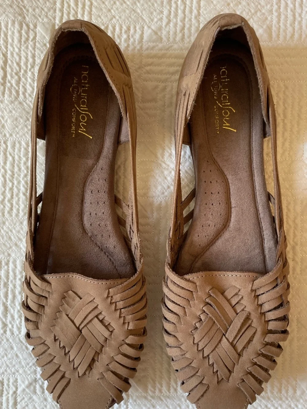 Natural Soul Tan Woven Huarache Flats
